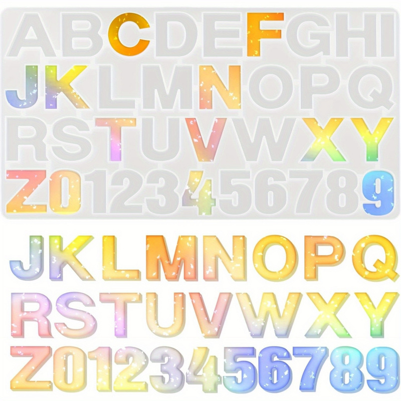 Resin Art Glue - 1 Silicone letter mold、Epoxy resin letter