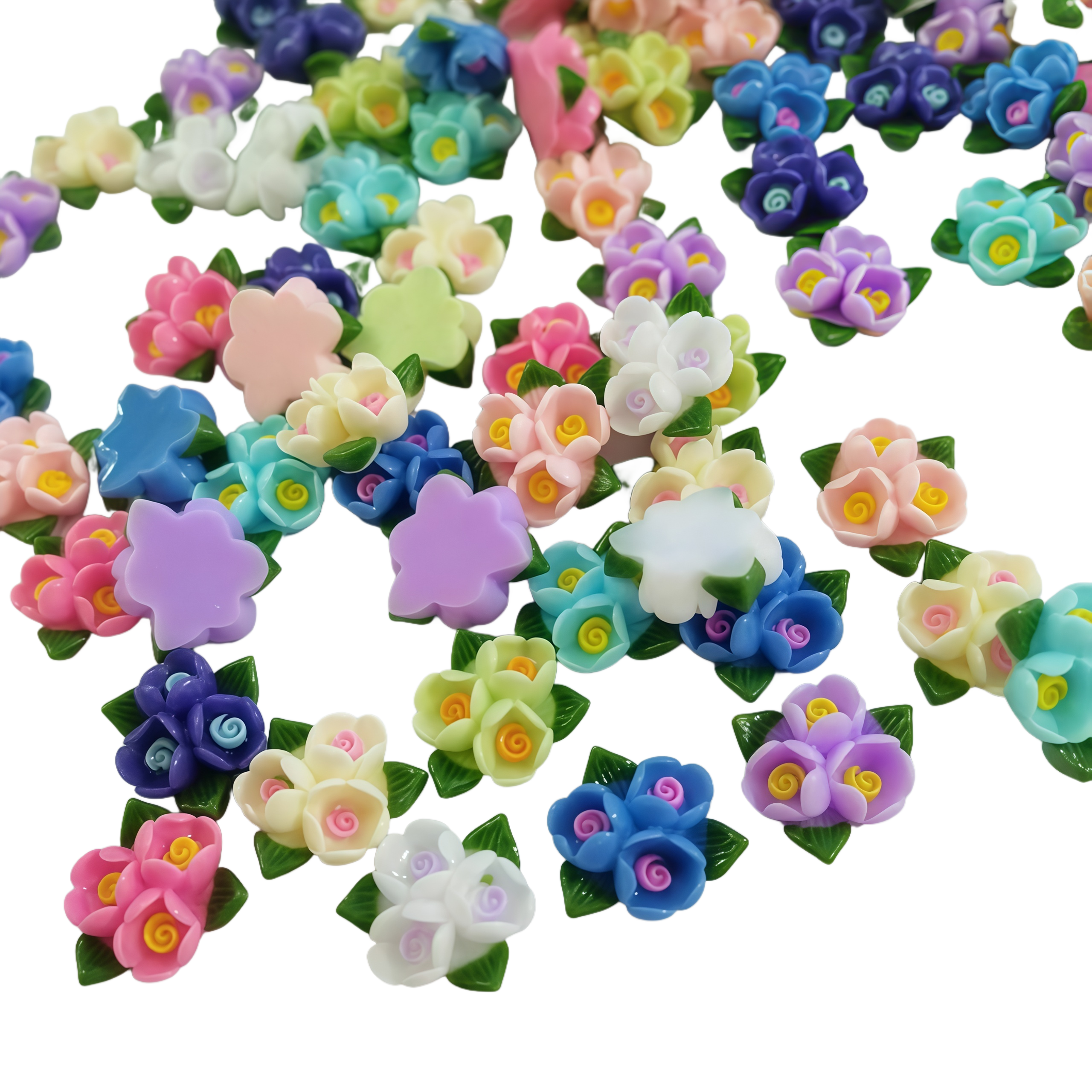 Resin Art Of Rose - 20/50pcs Mixed Resin Mini Colorful roses