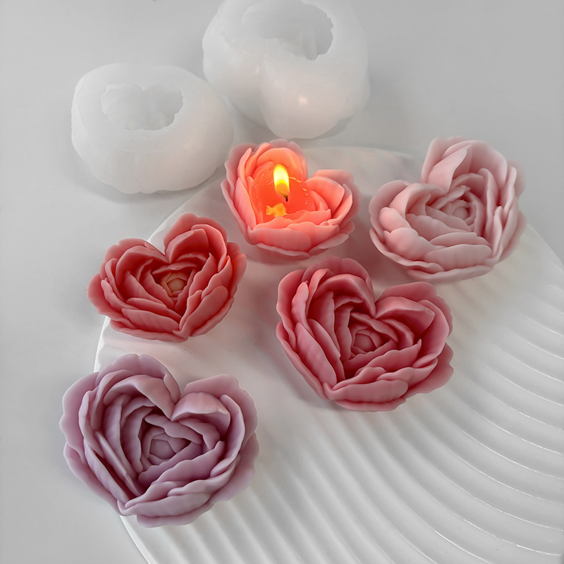 Resin Art Heart - Love Flower Silicone Mold DIY Heart