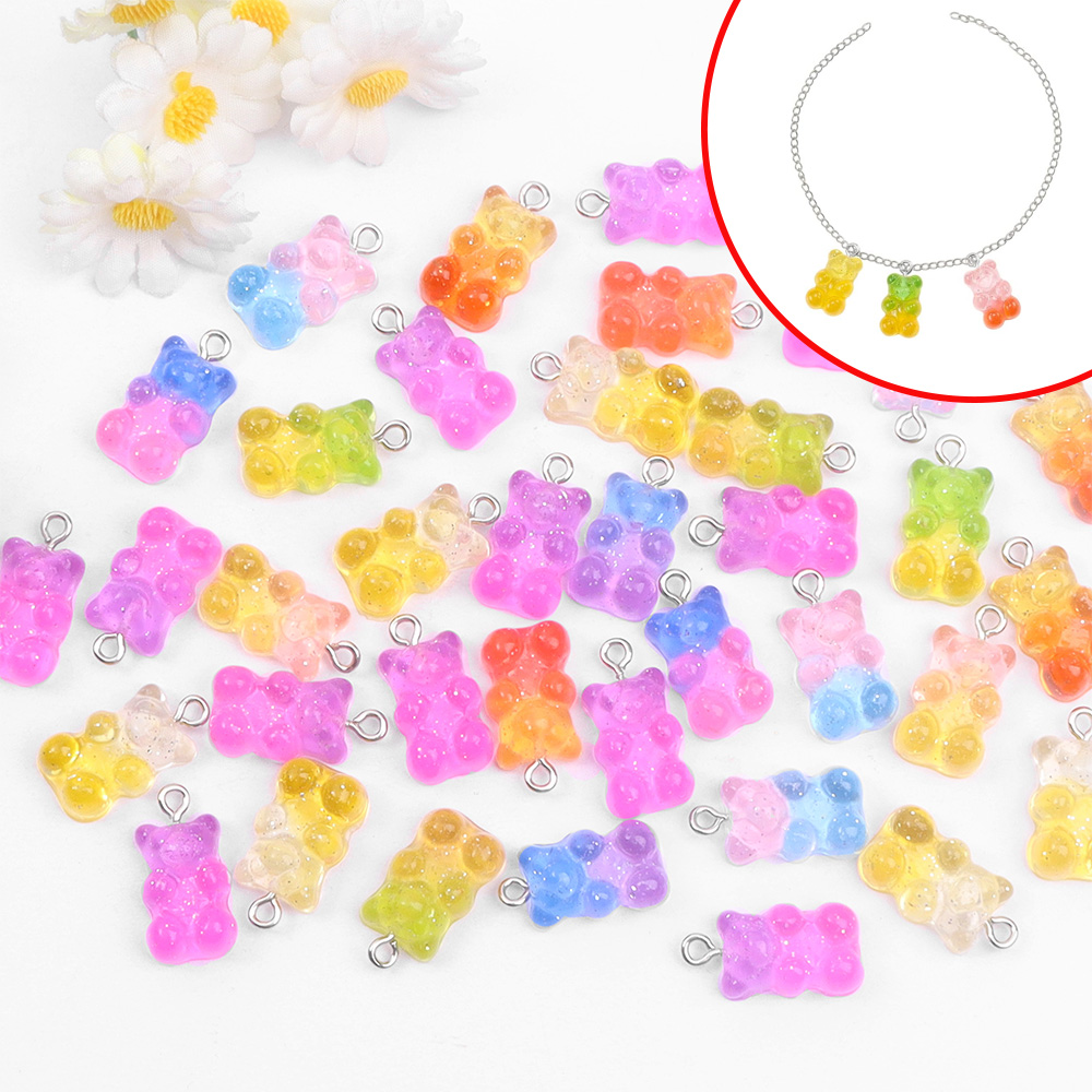 Resin Art Supplies - 60pcs Dual Color Resin Bear Shaped