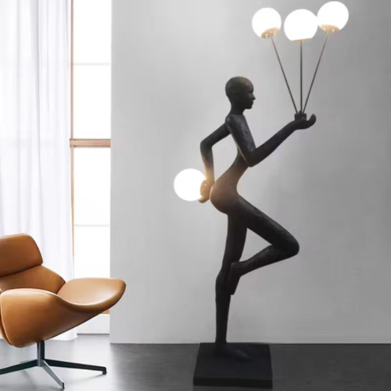 Resin Art Floor - Modern Abstract Figure Sculpture Floor Lamp
