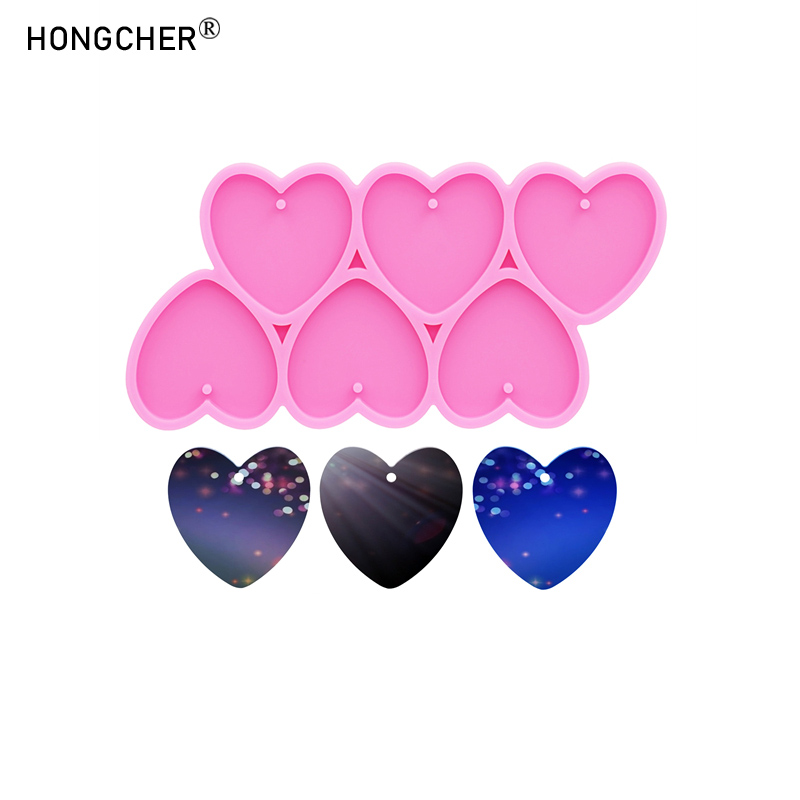 Resin Art Heart - Shiny mirror love epoxy resin silicone