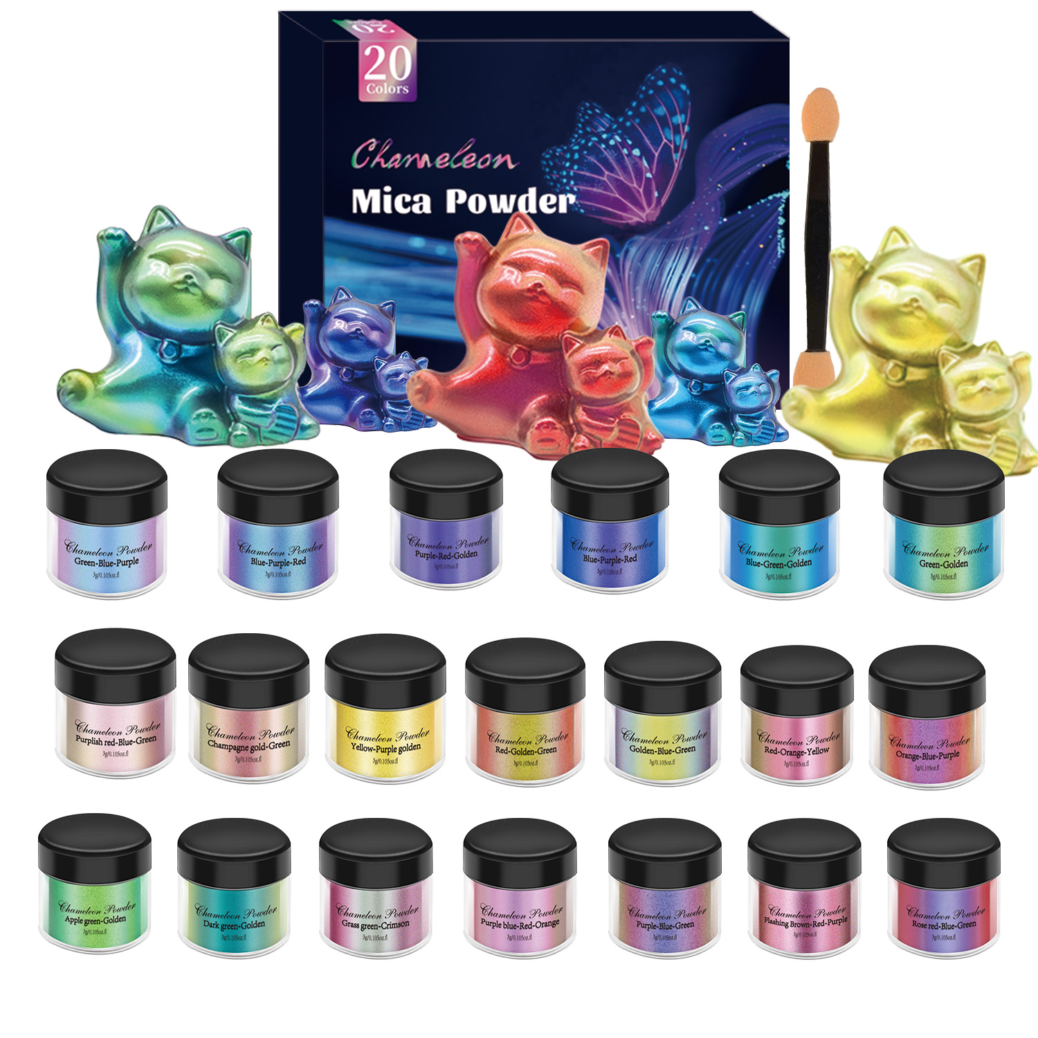10/20pcs Mirror Chameleons Pig - Resin Art Glue ulasan dan harga