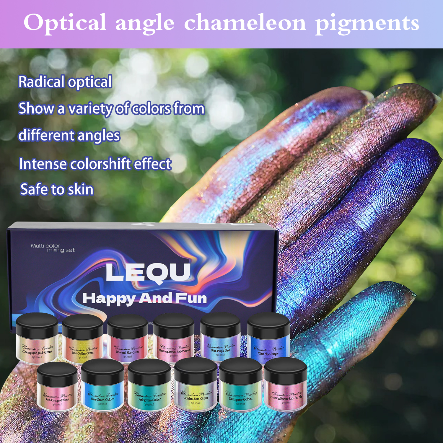 1 Set Chameleon Powder Nail Ch - Glitter Powder Resin ulasan dan harga