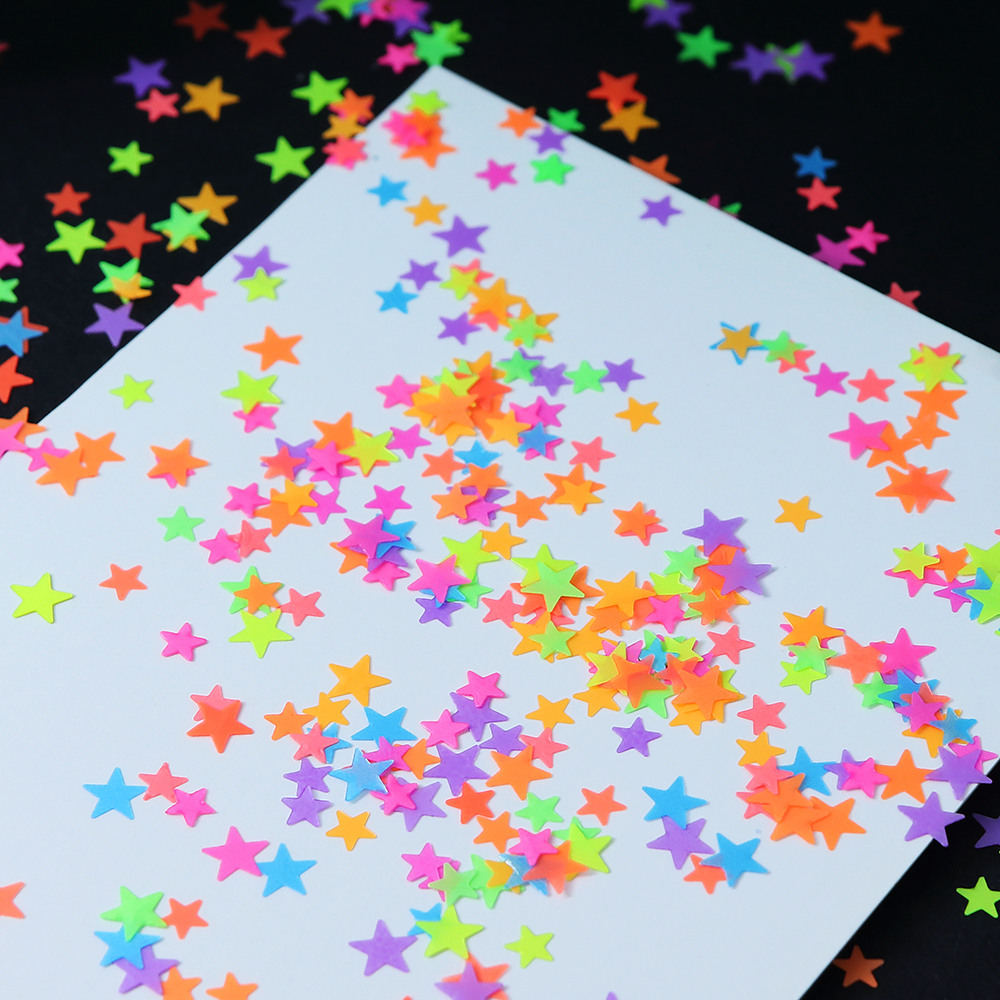 Fluorescent Stars Sequins Glit - Glitter Powder Resin ulasan dan harga