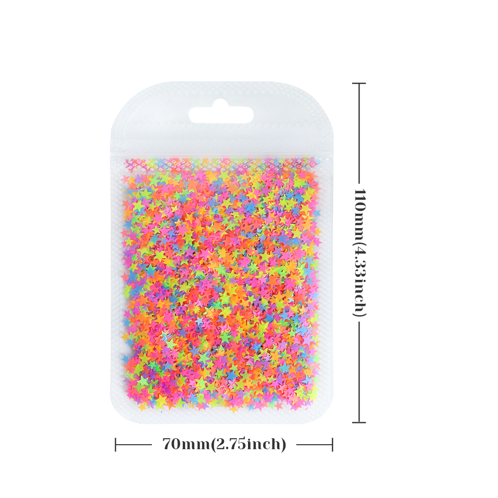 Fluorescent Stars Sequins Glit - Glitter Powder Resin ulasan dan harga