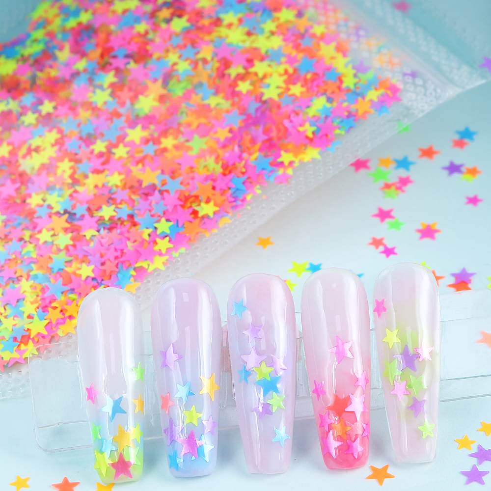 Fluorescent Stars Sequins Glit - Glitter Powder Resin ulasan dan harga
