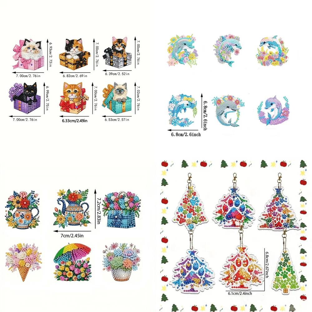 6-piece DIY Diamond Keychain - - Resin Art Supplies ulasan dan harga