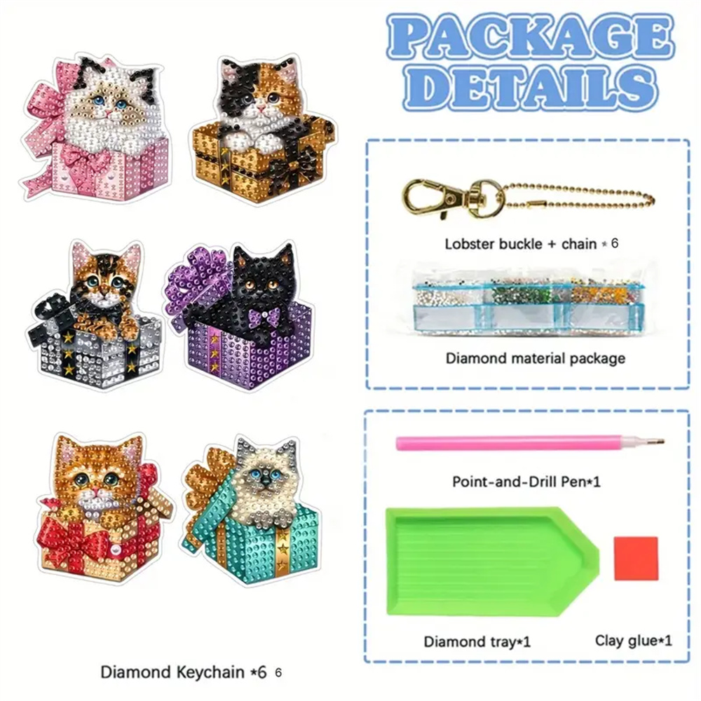 6-piece DIY Diamond Keychain - - Resin Art Supplies ulasan dan harga