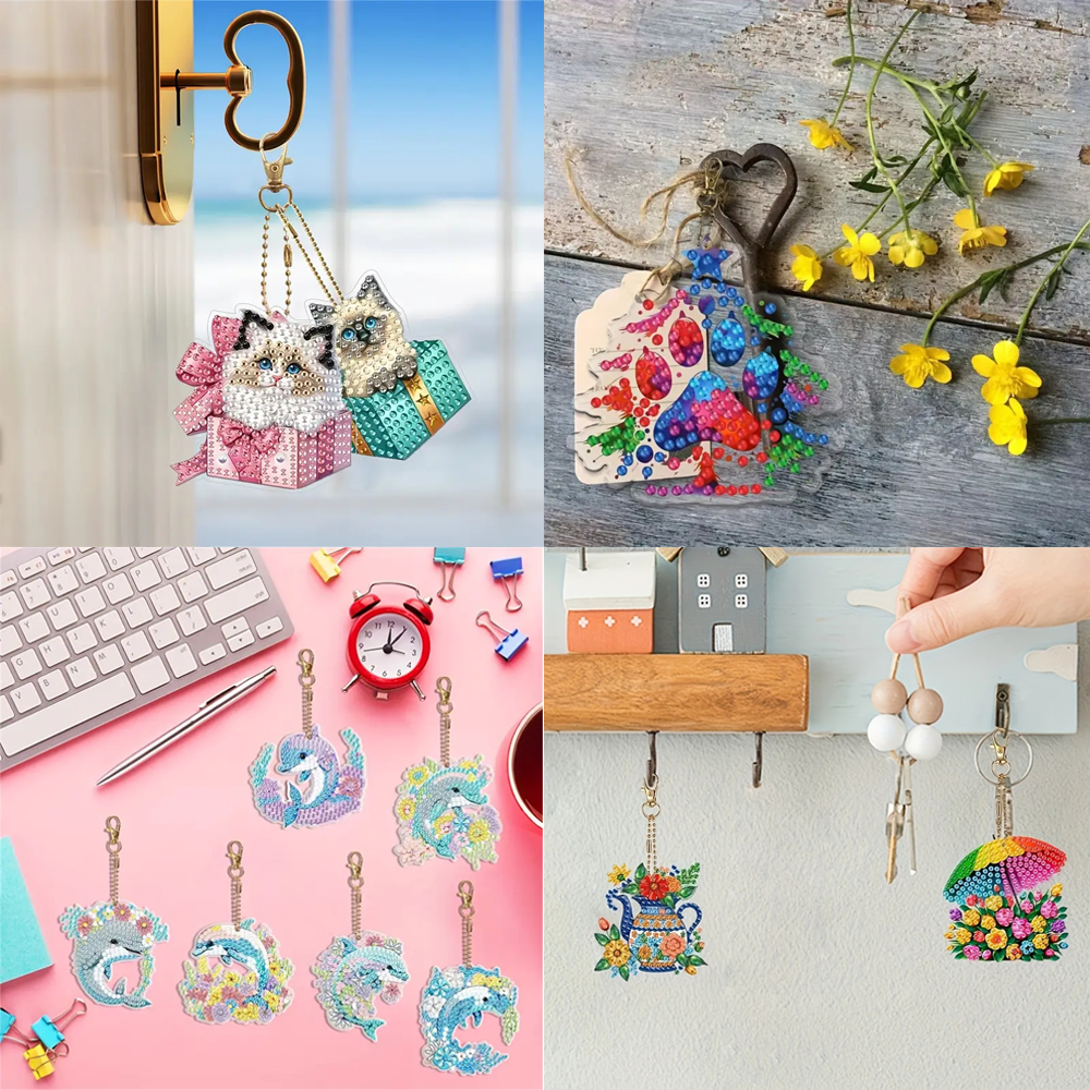6-piece DIY Diamond Keychain - - Resin Art Supplies ulasan dan harga