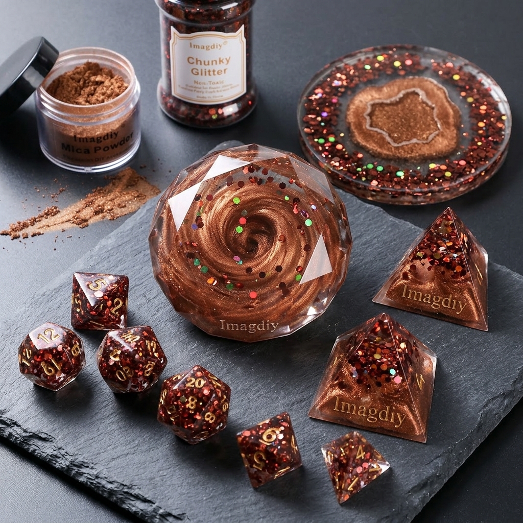 2Pcs Vintage Bronze Resin Art  - Glitter Powder Resin ulasan dan harga