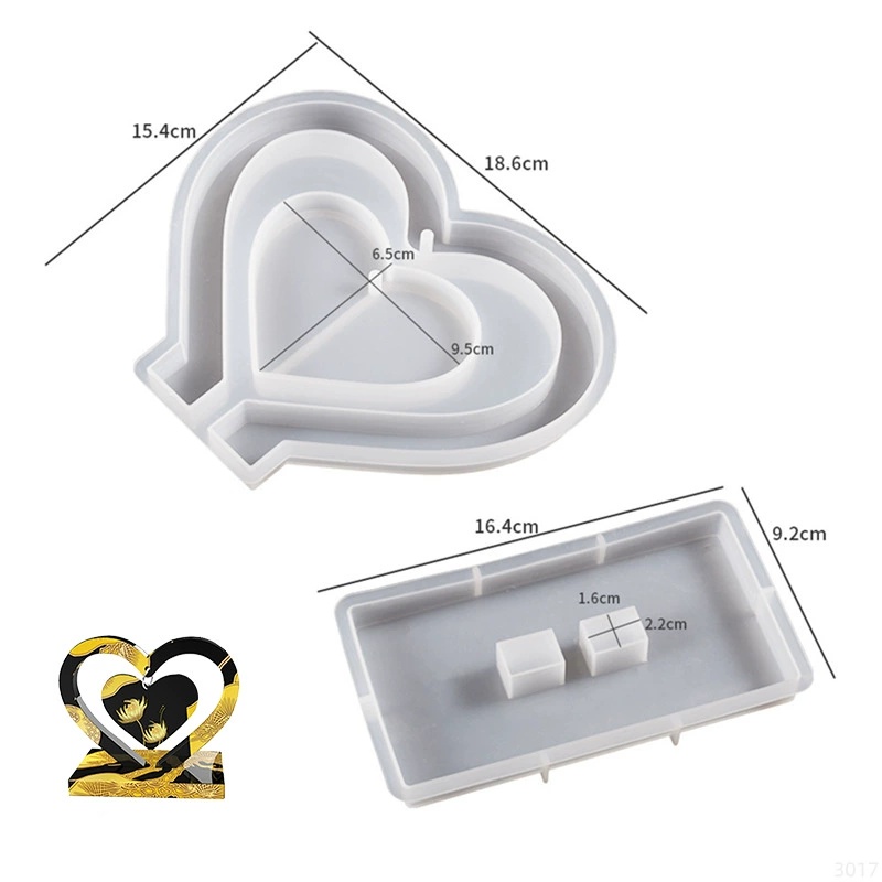 Letter Mm Epoxy Resin Silicone - Resin Art Heart ulasan dan harga