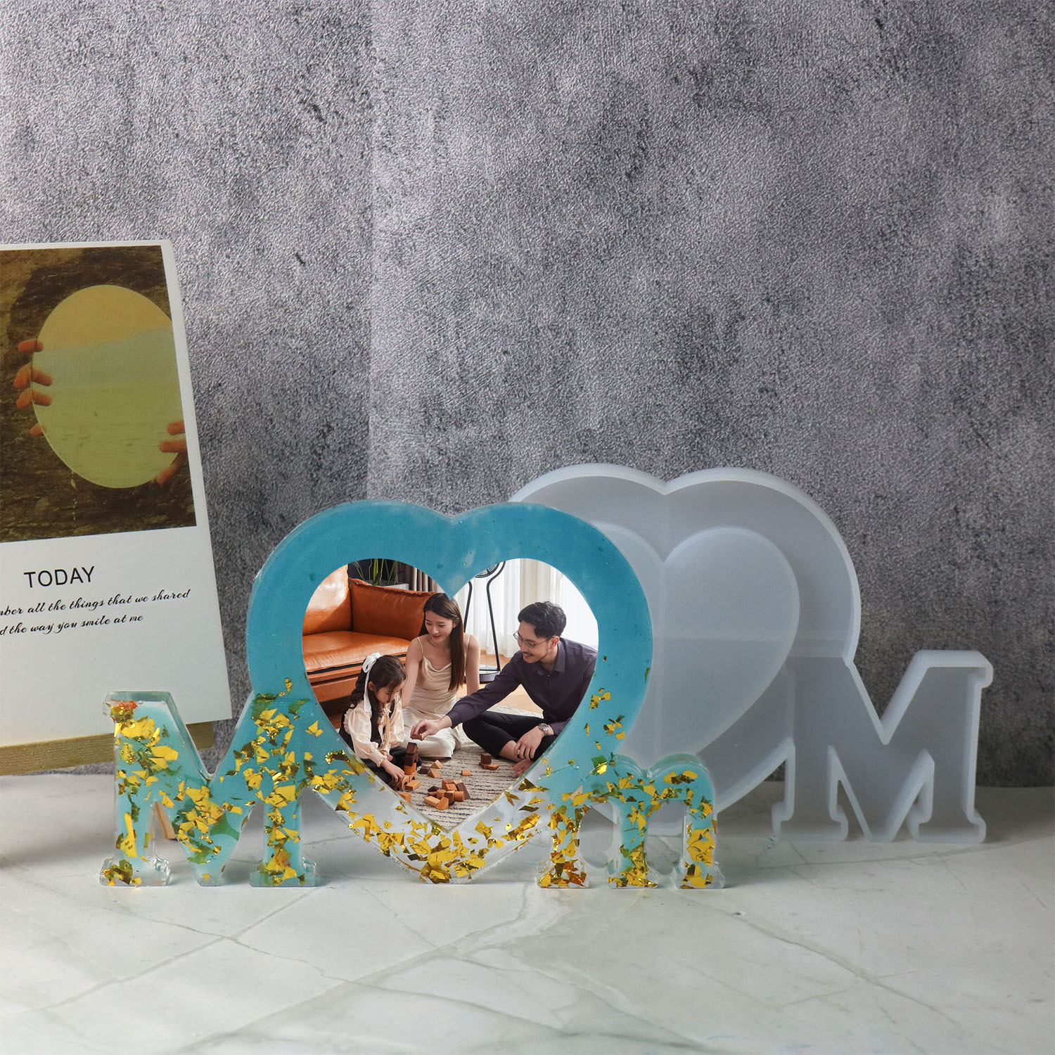 Letter Mm Epoxy Resin Silicone - Resin Art Heart ulasan dan harga