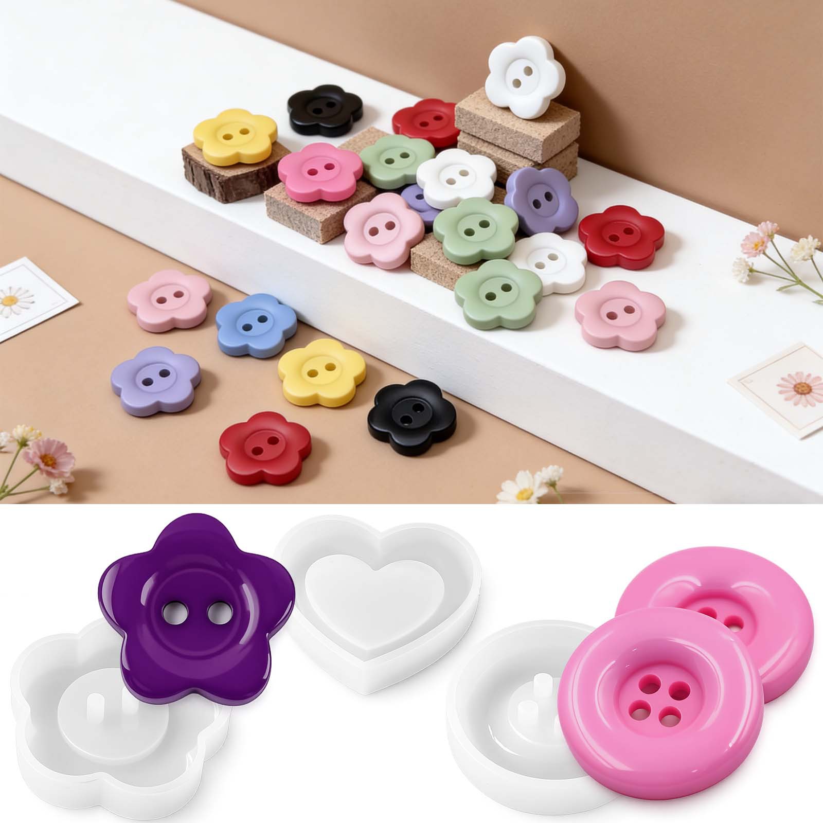 DIY Resin Silicone Mold Round  - Resin Art Heart ulasan dan harga