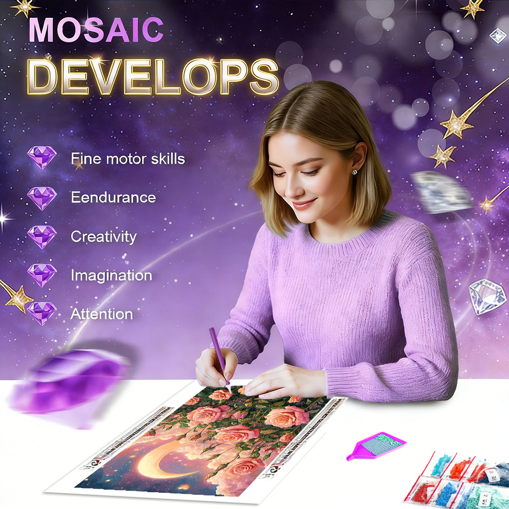 HUACAN 5d Diy Diamond Painting - Resin Art Of Rose ulasan dan harga