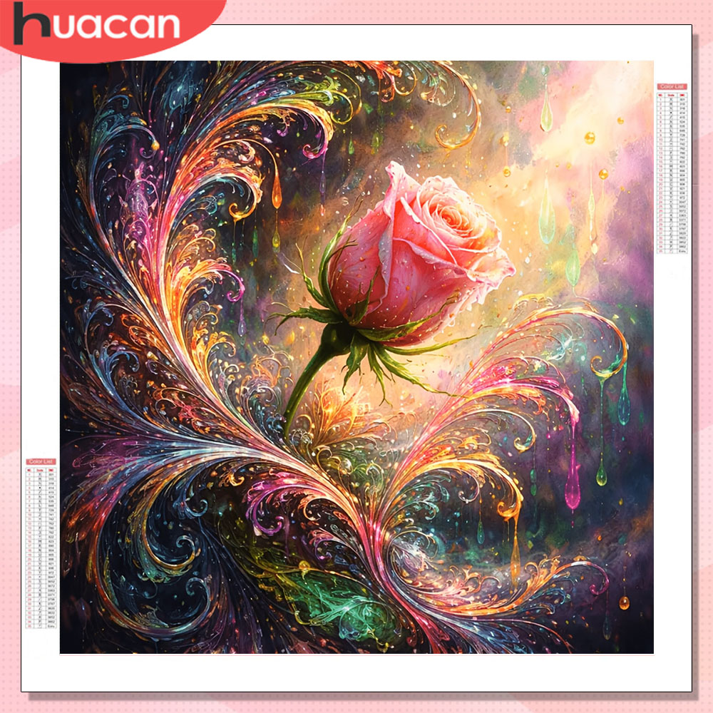 HUACAN Diamond Mosaic Rose Flo - Resin Art Of Rose ulasan dan harga