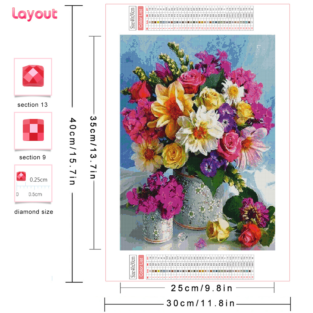 Full Diamond Mosaic Flower 5D  - Resin Art Of Rose ulasan dan harga