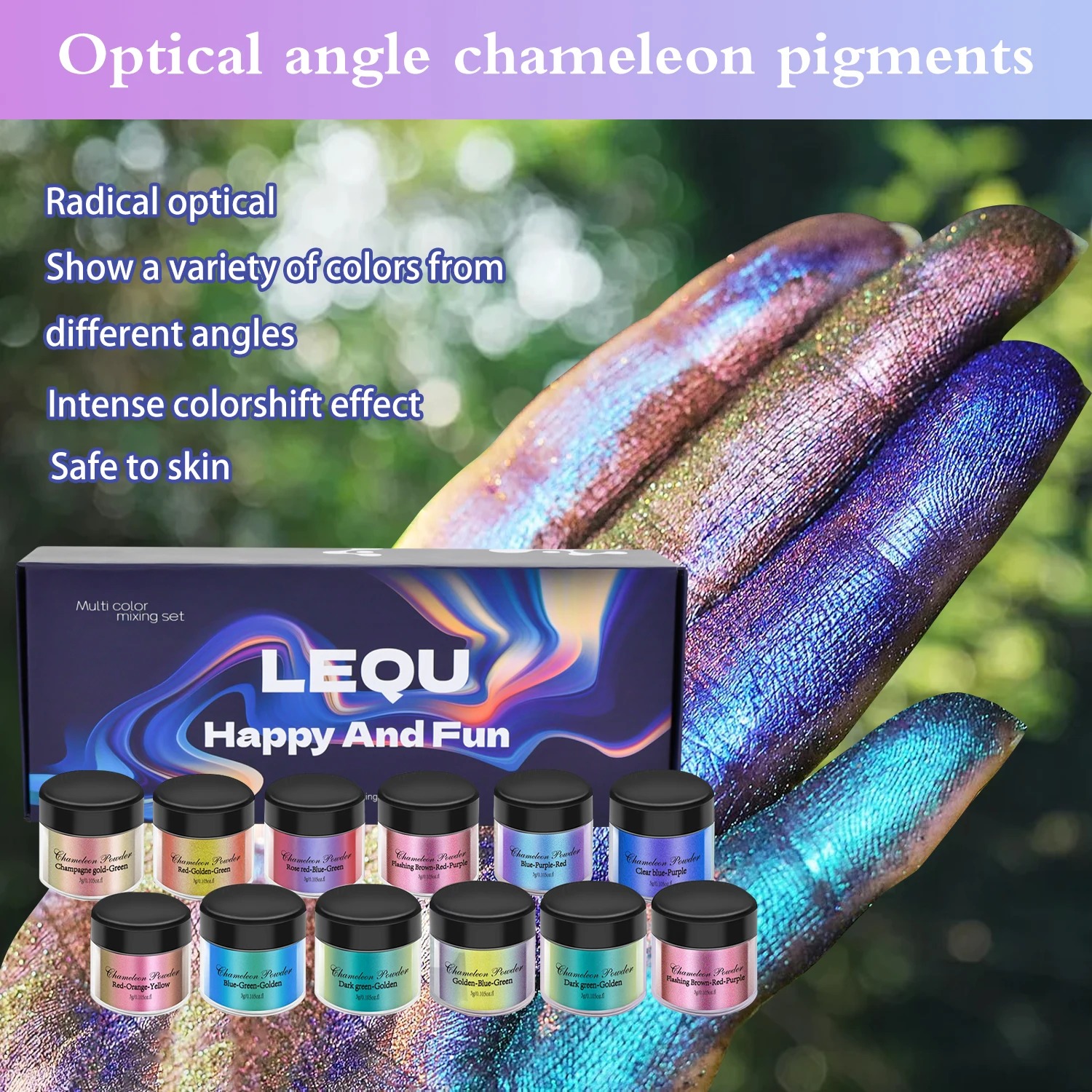 A set of chameleon pink nail c - Glitter Powder Resin ulasan dan harga