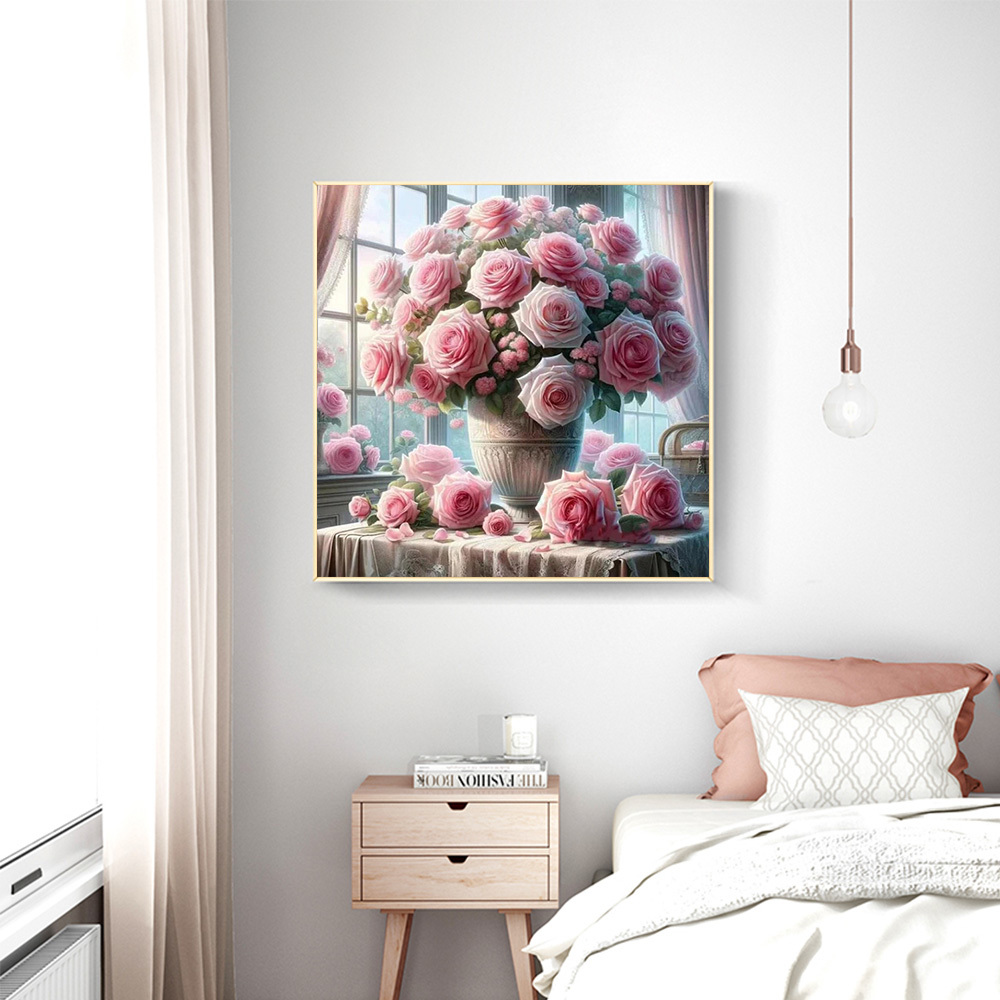 1PC frameless  5D Diy Diamond  - Resin Art Of Rose ulasan dan harga