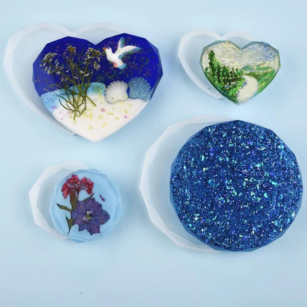 Resin Coaster Silicone Mold Ca - Resin Art Heart ulasan dan harga