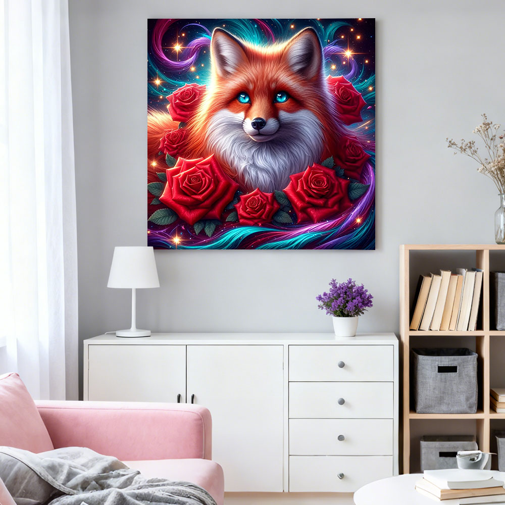 HUACAN Diamond Painting Fox An - Resin Art Of Rose ulasan dan harga