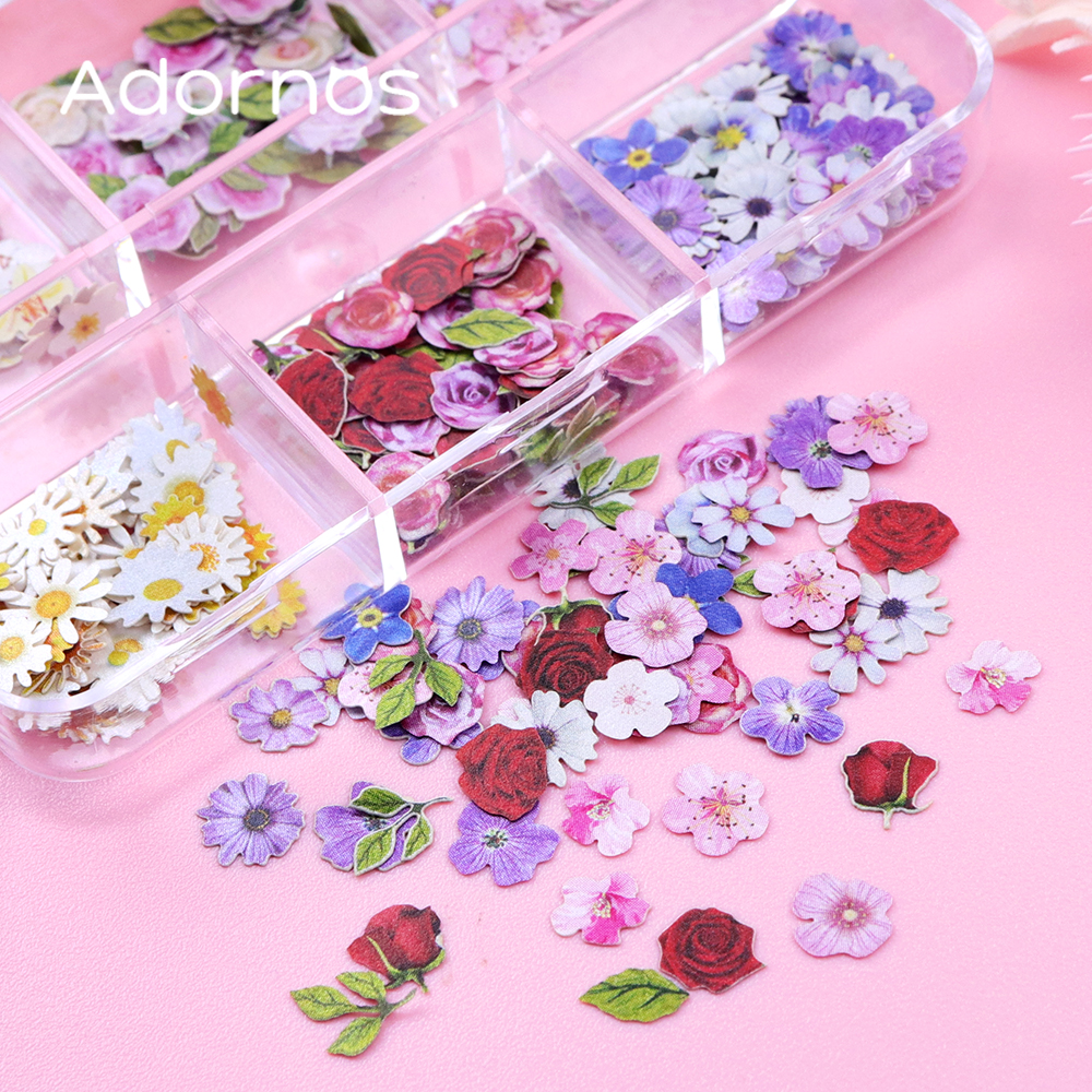 6 Grids Flowers Wood Pulp Chip - Resin Art Of Rose ulasan dan harga
