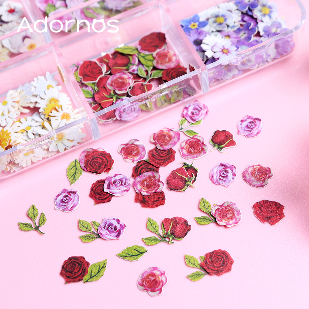 6 Grids Flowers Wood Pulp Chip - Resin Art Of Rose ulasan dan harga