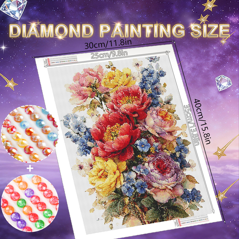 HUACAN Diamond Painting Kit Fl - Resin Art Of Rose ulasan dan harga