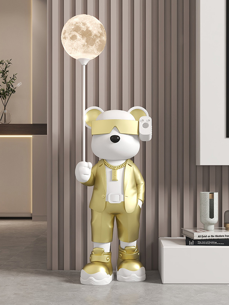Home Decor Luminous Bear Statu - Resin Art Floor ulasan dan harga