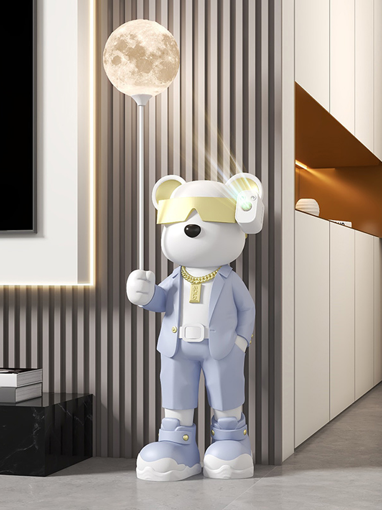 Home Decor Luminous Bear Statu - Resin Art Floor ulasan dan harga
