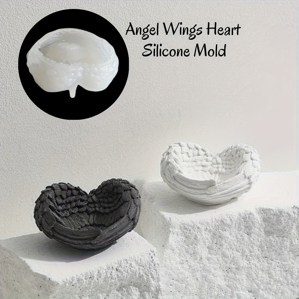1pc Angel Wing Heart Silicone  - Resin Art Heart ulasan dan harga