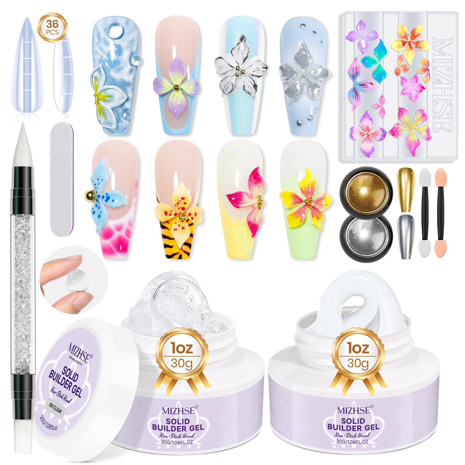MIZHSE Builder Nail Gel White  - Resin Art For Beginner ulasan dan harga