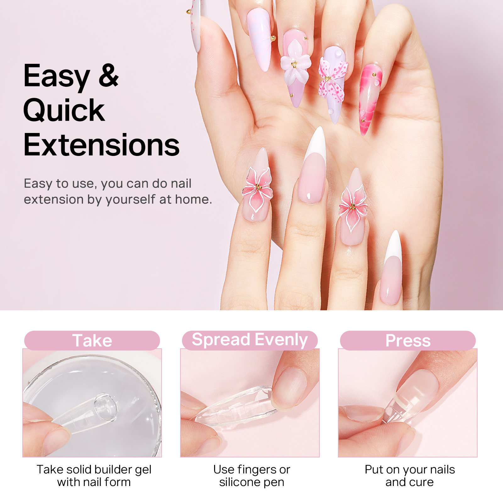 MIZHSE Builder Nail Gel White  - Resin Art For Beginner ulasan dan harga
