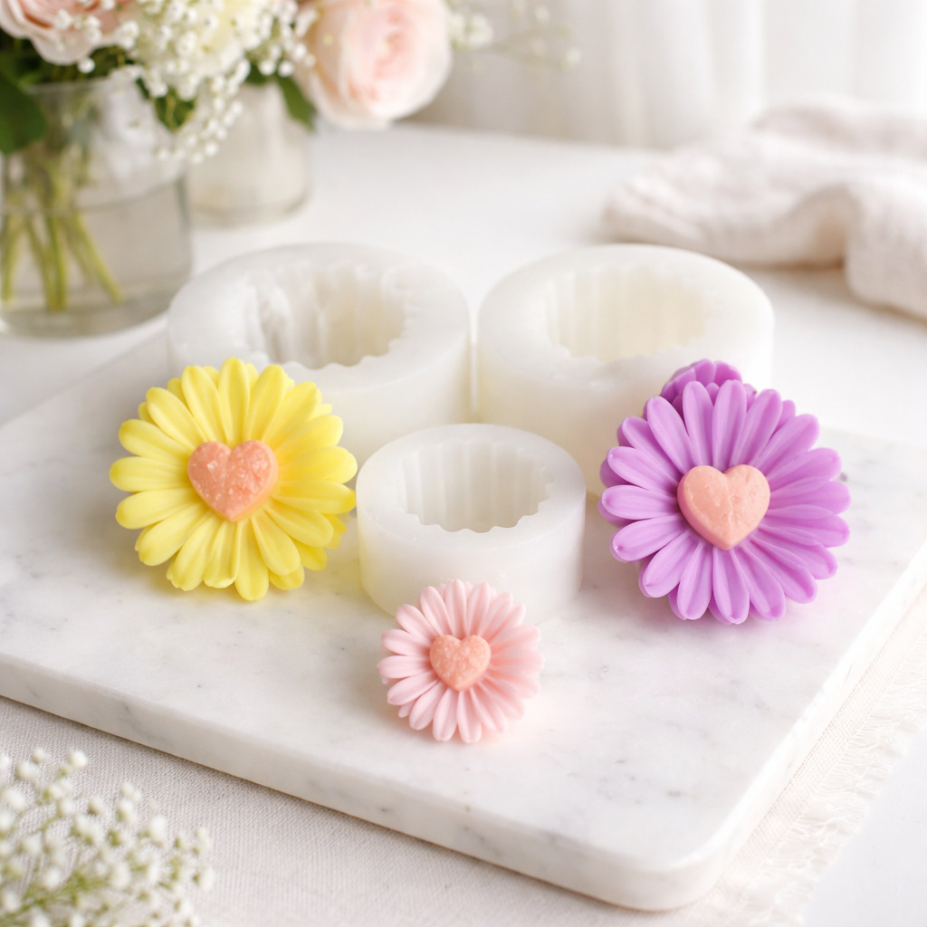 3Style Heart Daisy Flower Sili - Resin Art Heart ulasan dan harga