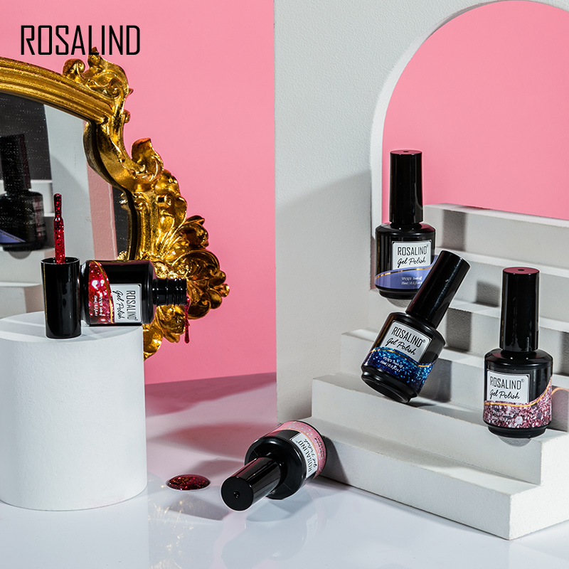 ROSALIND 15ML Glitter Nail Gel - Resin Art Varnish ulasan dan harga